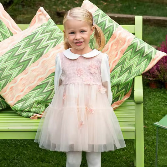 dave&bella デイブベラ フラワーモチーフチュールスカートワンピース DB1250318