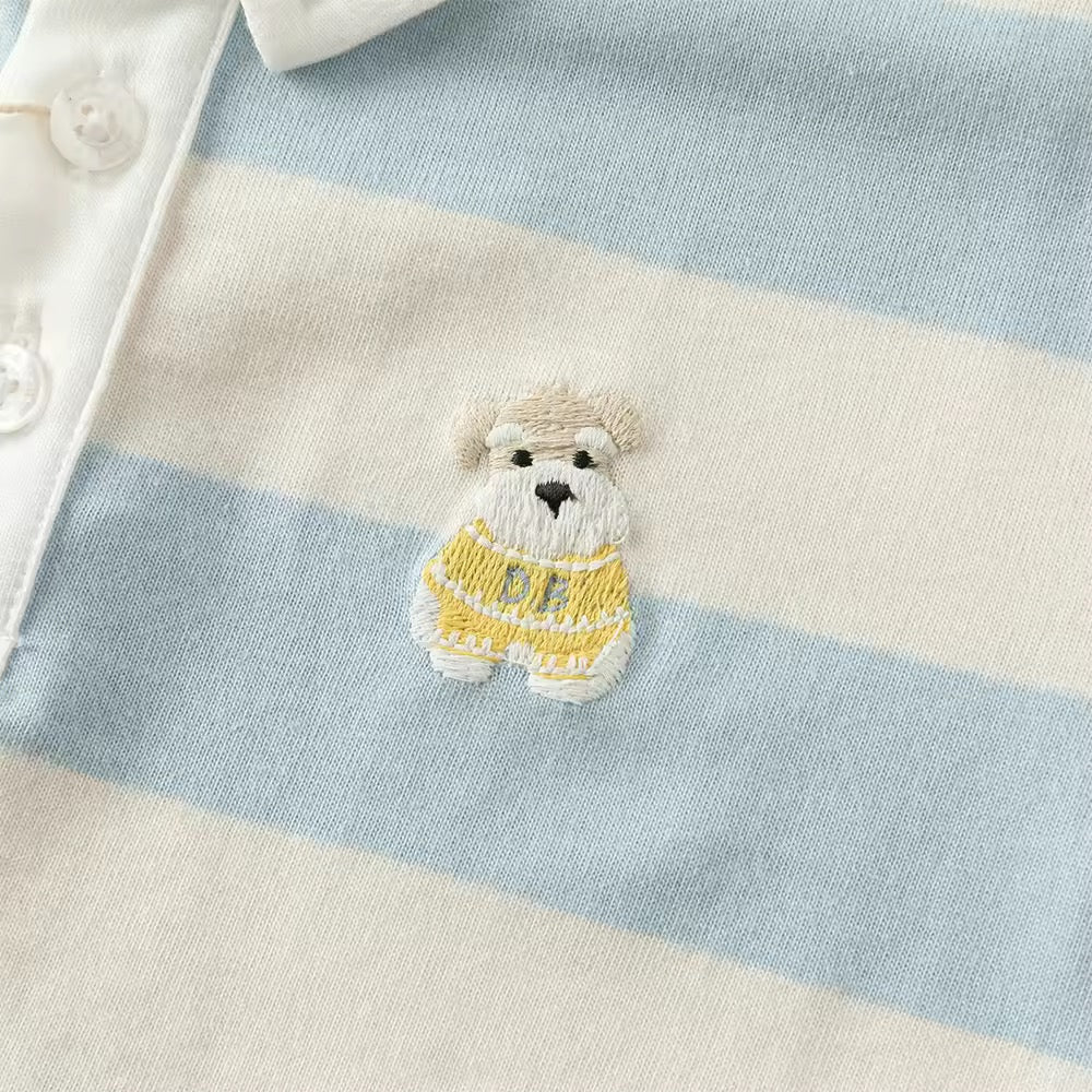 【予約】dave&bella デイブベラ テリア刺繍ボーダートップス DB3253169