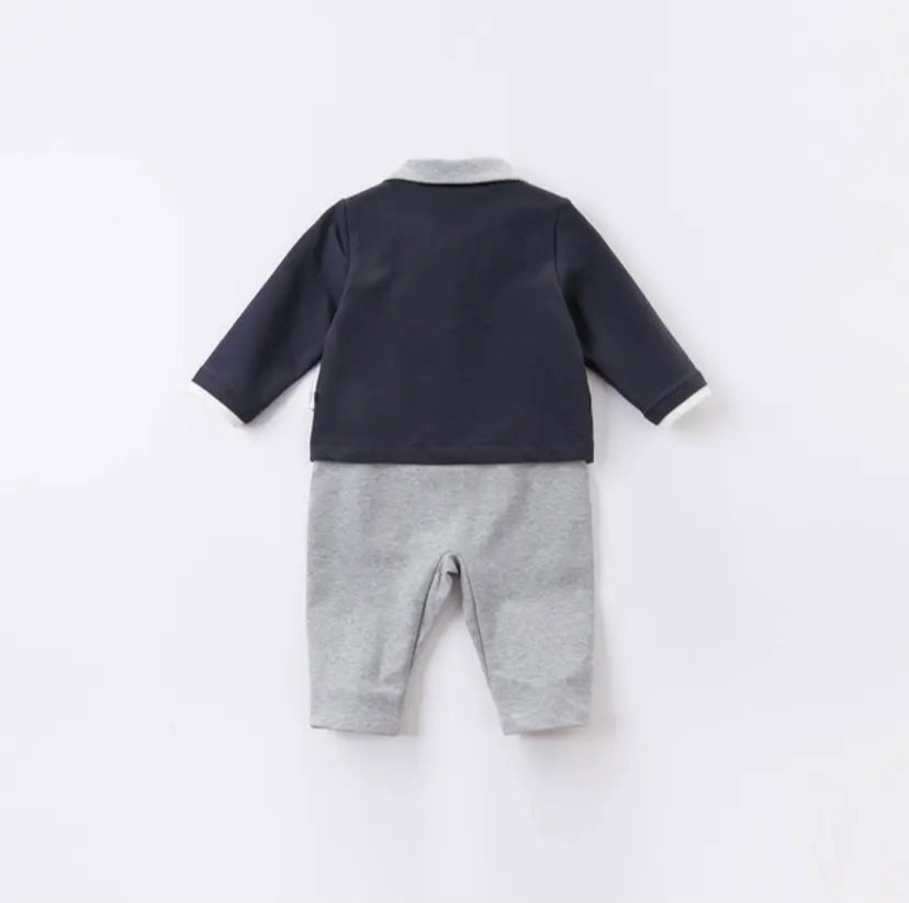 dave&bella デイブベラ タキシード風ボウタイ付ロンパース 80cm