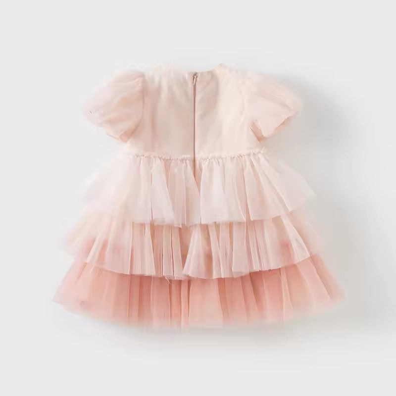 dave&bella デイブベラ フラワー刺繍ピンクドレス DB2251649