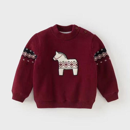 【予約】dave&bella デイブベラ ホースデザイン裏起毛ニット DB4254256