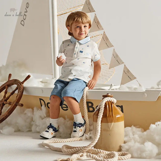 dave&bella デイブベラ ヨットデザインポロシャツ&ハーフパンツセット DB2241012