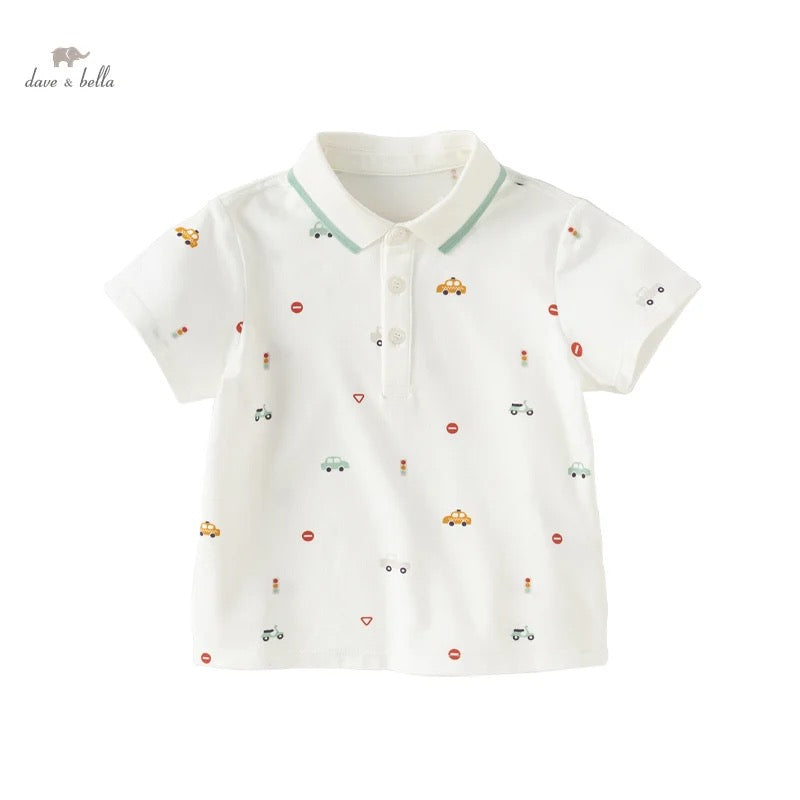 dave&bella デイブベラ くるまイラストポロシャツ DB2248484