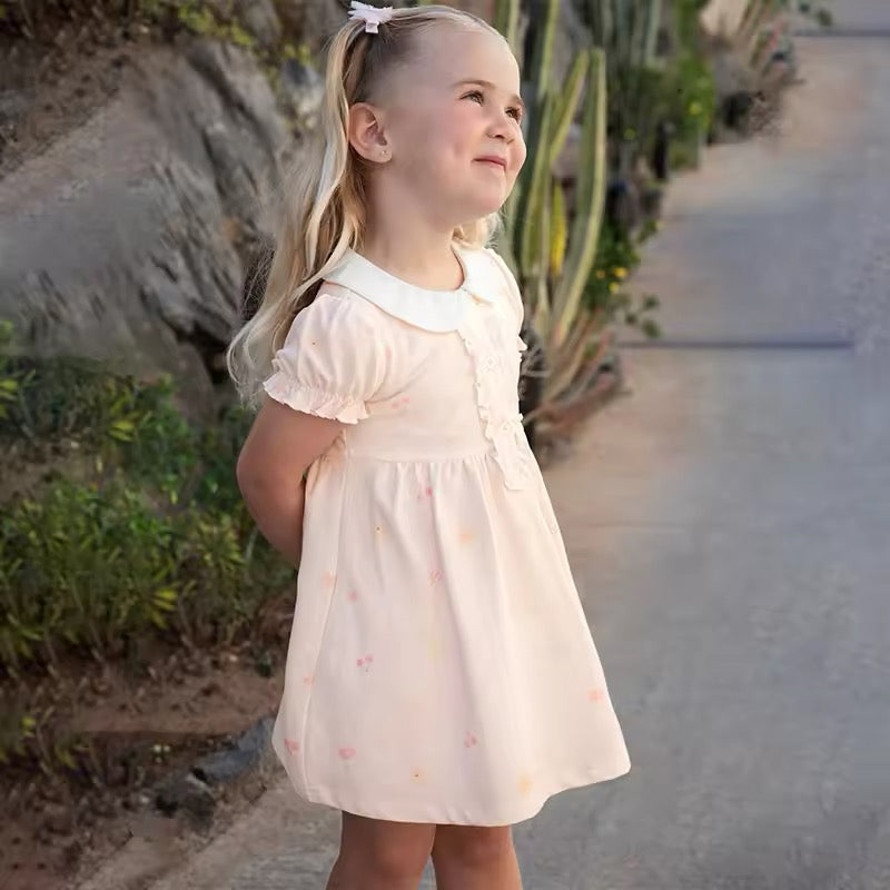 dave&bella デイブベラ フローラルライトピンクポロワンピース DB2252215