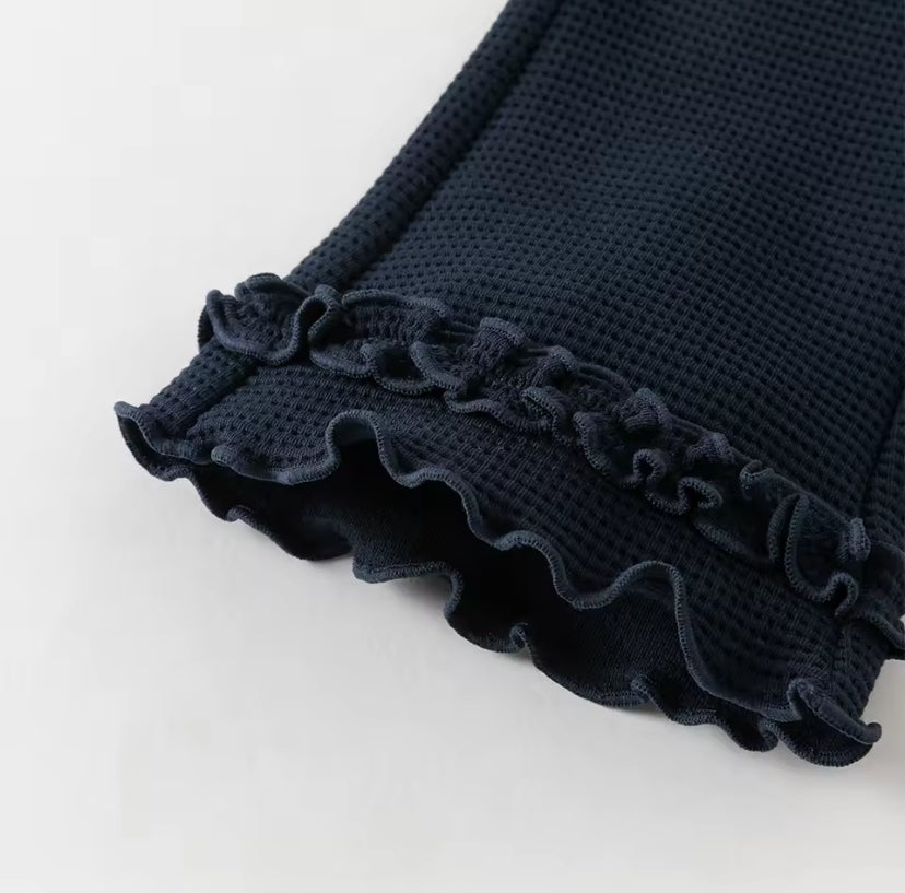 【予約】dave&bella デイブベラ 裾フリルフラワー刺繍パンツ DB3252417