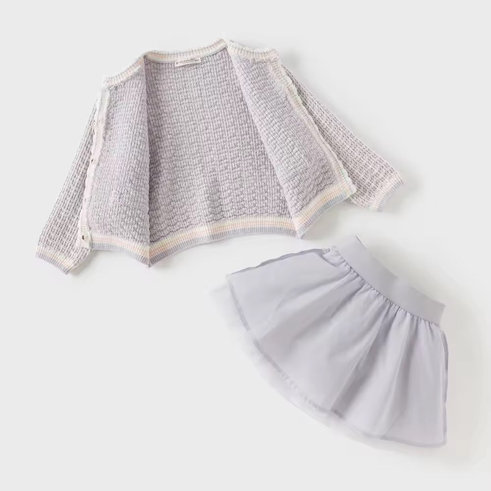 【予約】dave&bella デイブベラ カーディガン&チュールスカートセット DB3253538