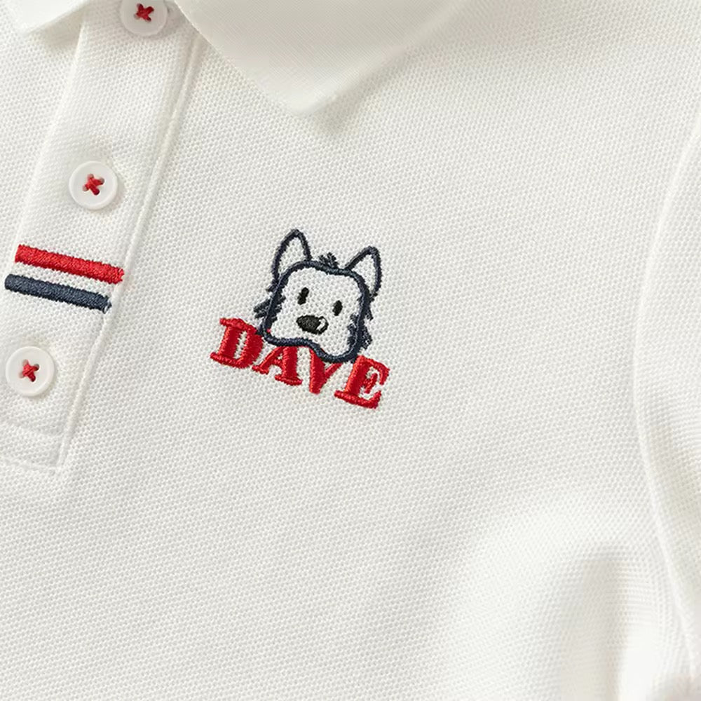 【予約】dave&bella デイブベラ ドッグ刺繍ポロシャツ DB3253488