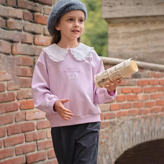 【予約】dave&bella デイブベラ フリル襟ピンクトップス DK3252777