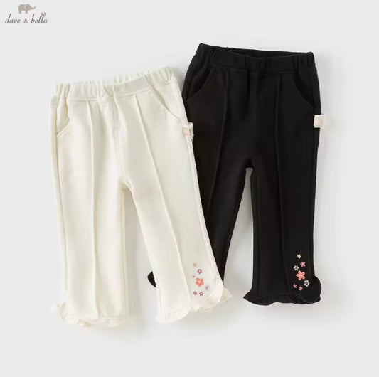 【予約】dave&bella デイブベラ フラワー刺繍フレアパンツ DB3252867