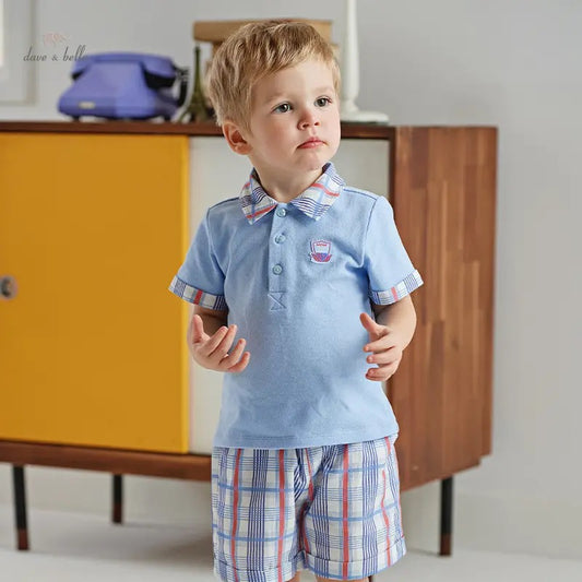 【80cm last one】dave&bella デイブベラ レッドブル-チェックセットアップ DB2241709