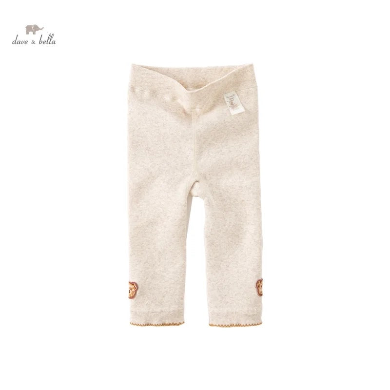 dave&bella Dave Bella bear embroidery brushed lining leggings tights DB4238230