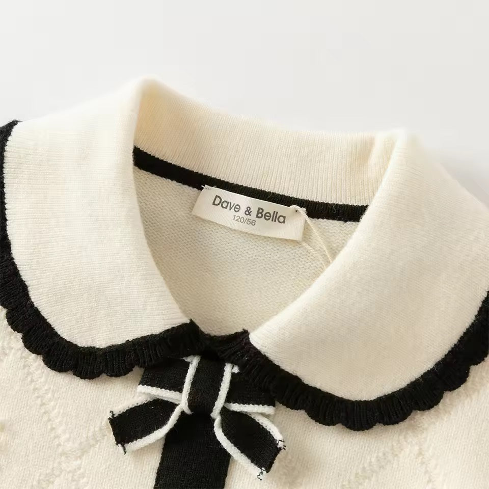 【予約】dave&bella デイブベラ リボン刺繍ニットワンピース DK4253846