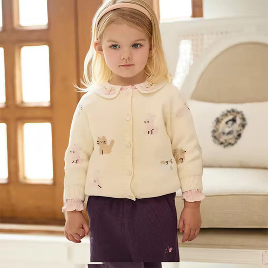 【予約】dave&bella デイブベラ ねこちゃんデザインカーディガン DB3252833