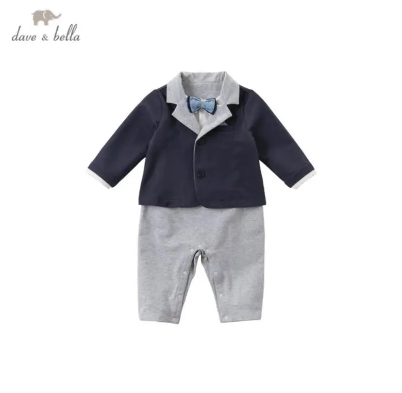 dave&bella デイブベラ タキシード風ボウタイ付ロンパース 80cm