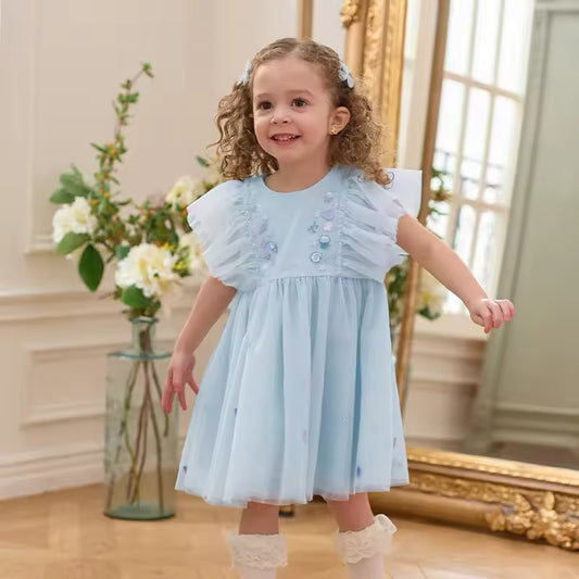 dave&bella デイブベラ クラゲ&シェル刺繍チュールワンピース DB2251295