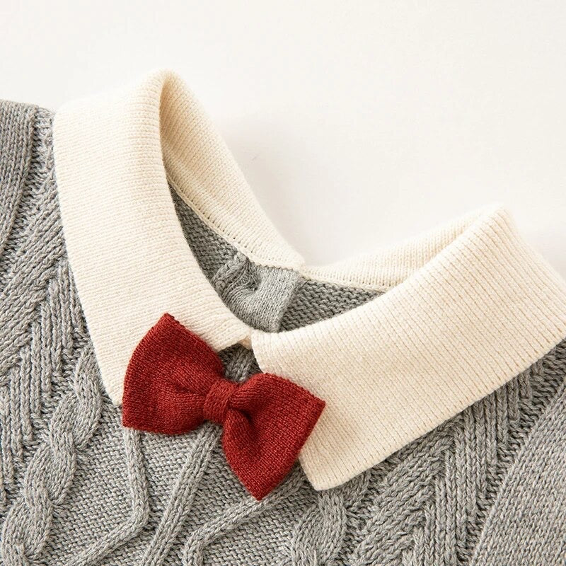 dave&bella Dave Bella Bowtie Docking Gray Knit DB4237237