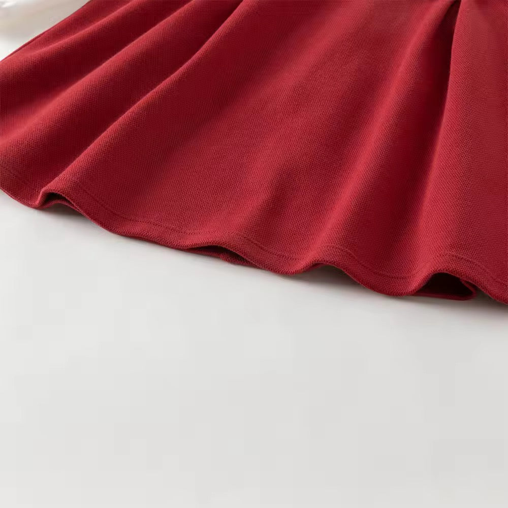 【予約】dave&bella デイブベラ チェリー刺繍襟レッドワンピース DB3252412