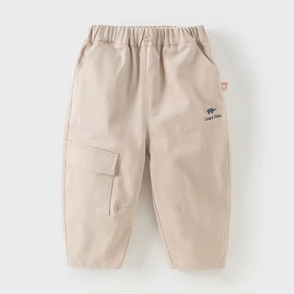 【予約】dave&bella デイブベラ ロゴ刺繍ベージュパンツ DB3253178