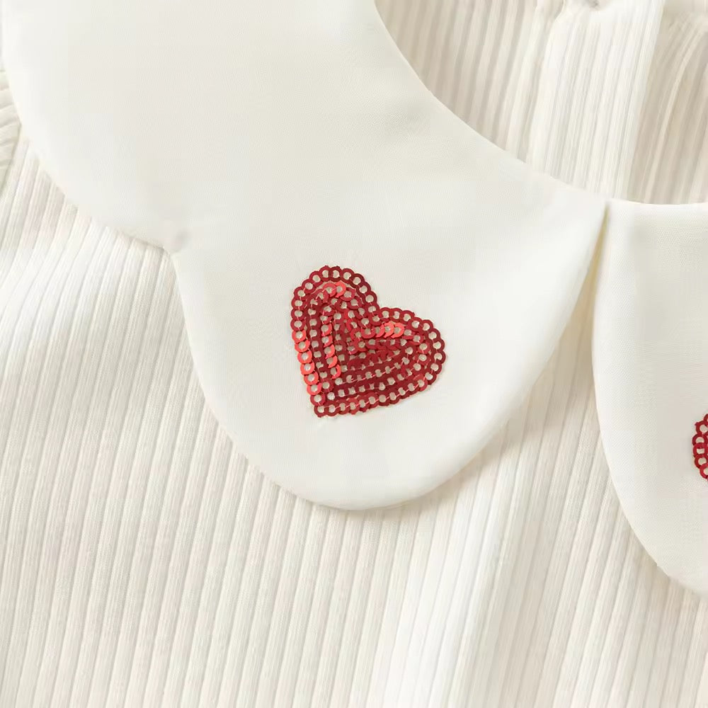 【予約】dave&bella デイブベラ ハート襟リブトップス DK3252660