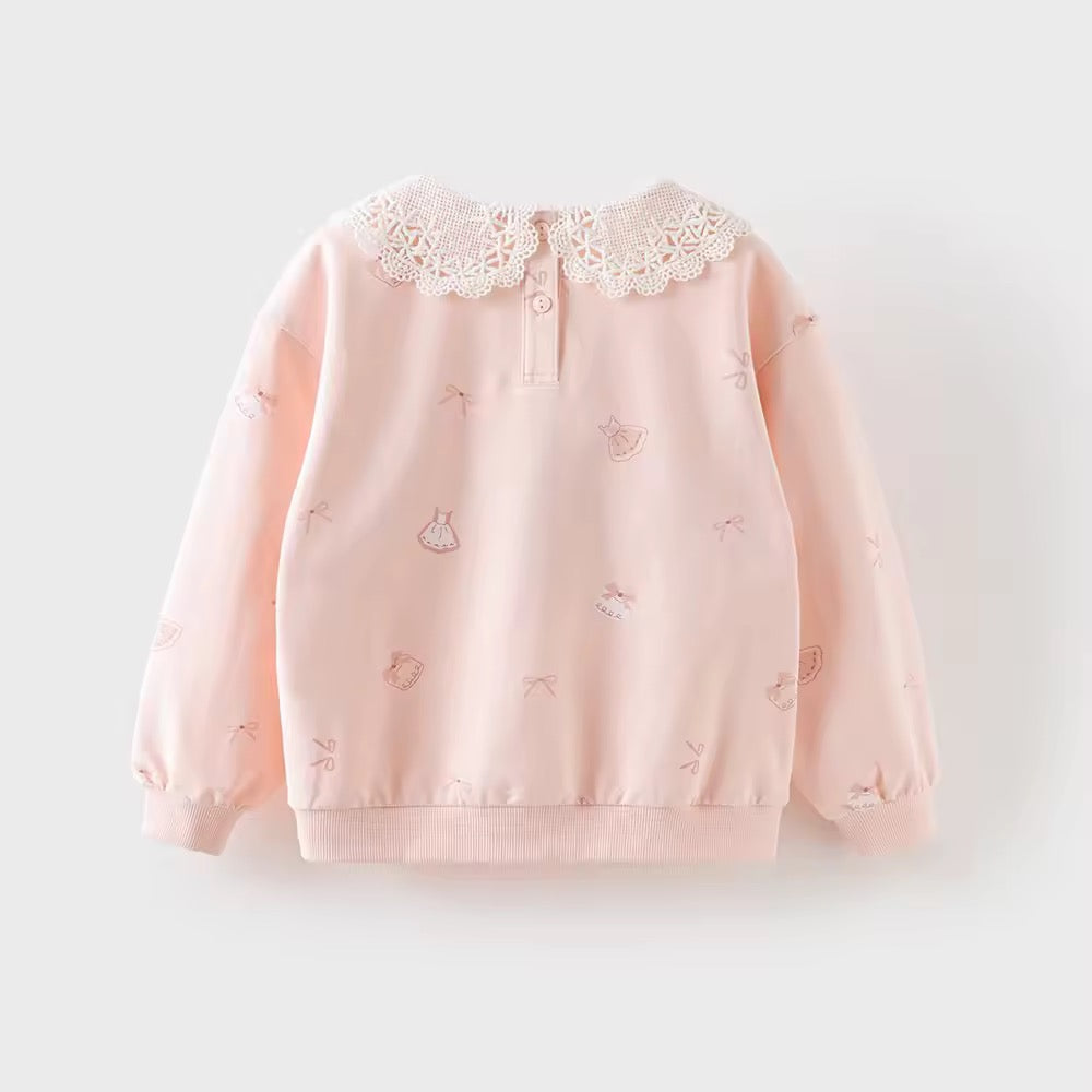 【予約】dave&bella デイブベラ レース襟イラストトップス DK3252618