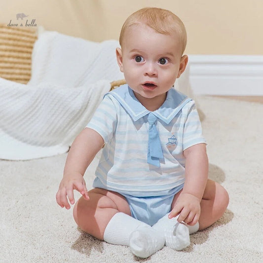 dave&bella デイブベラ セーラーライトブルーロンパース DB2241006