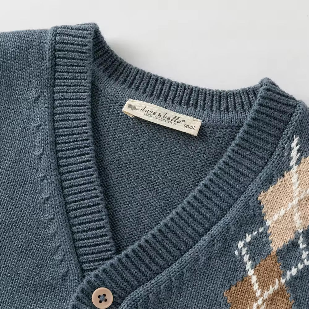 【予約】dave&bella デイブベラ アーガイルデザインベスト DB3253181