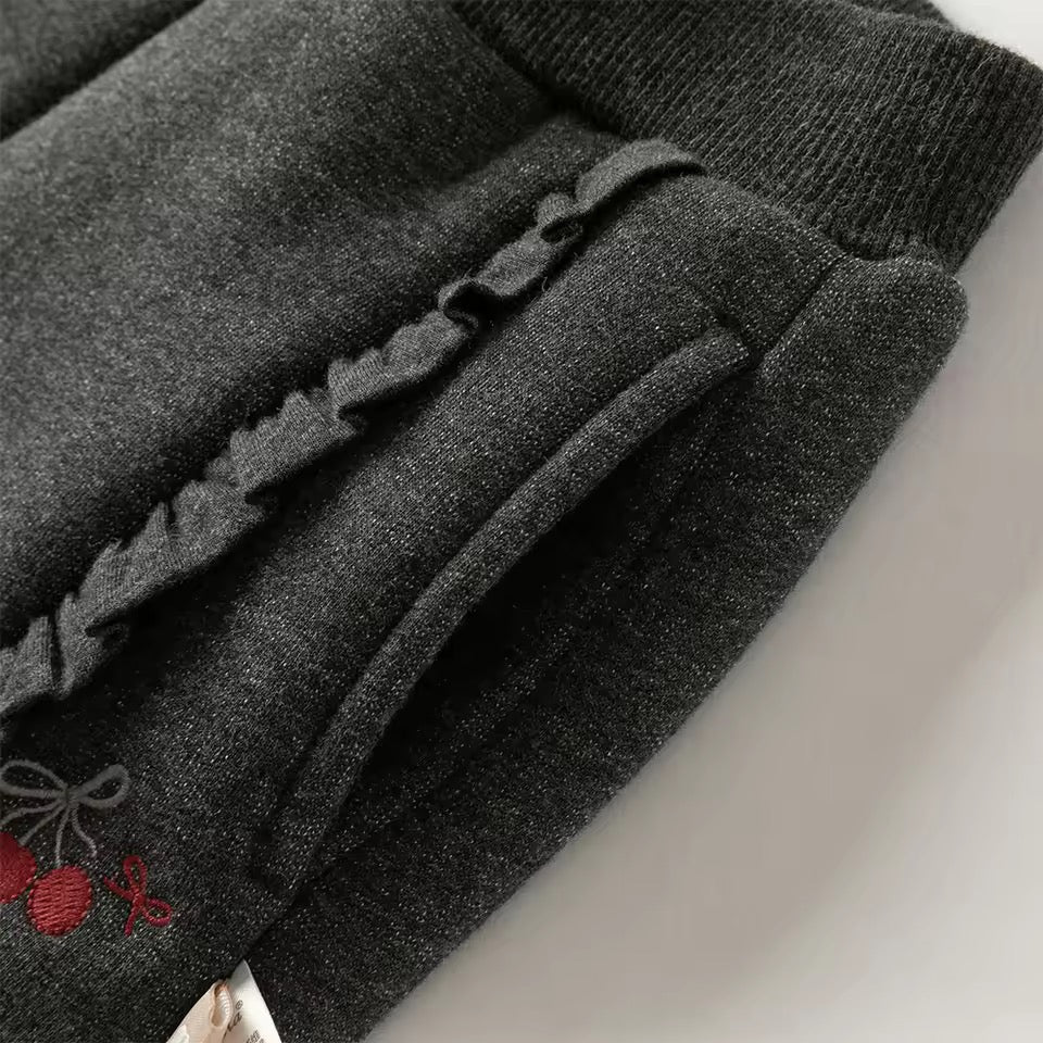【予約】dave&bella デイブベラ 裏ボアチェリー刺繍パンツ DB4254783