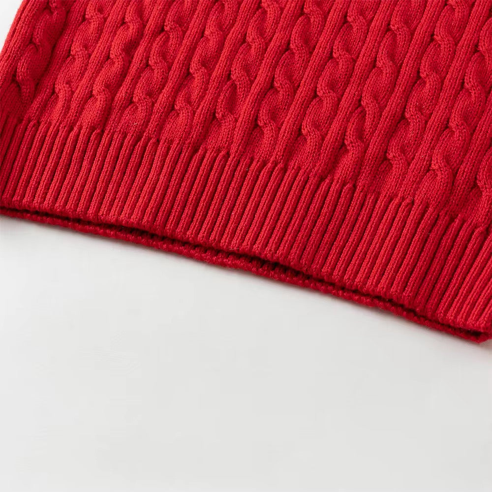 【予約】dave&bella デイブベラ カシミヤ混ケーブル編みハーフジップセーター DB4253597