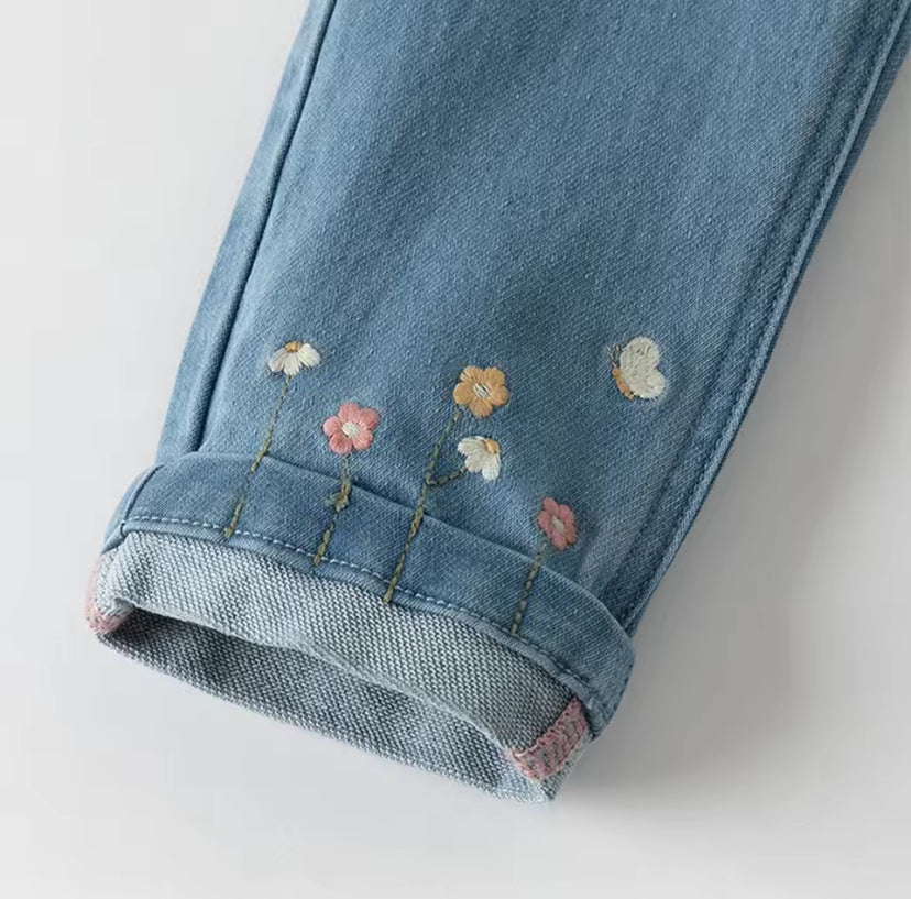 【予約】dave&bella デイブベラ フラワー刺繍デニムパンツ DB3252648