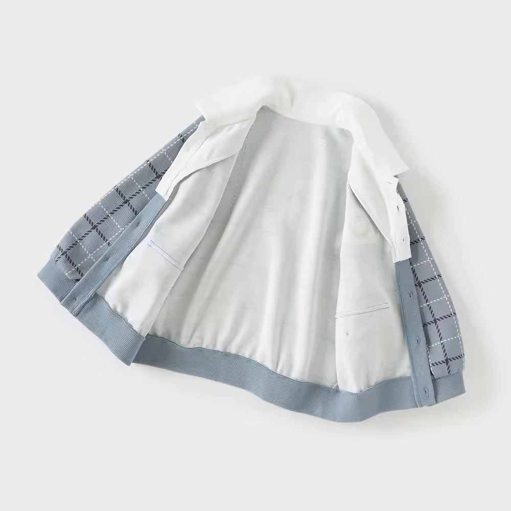 【予約】dave&bella デイブベラ ネクタイ付きチェックカーディガンドッキングトップス&パンツセット DB3253183