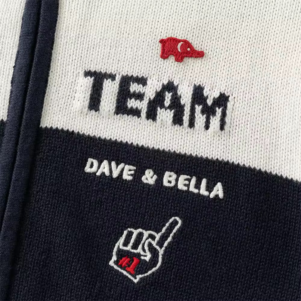 【予約】dave&bella デイブベラ ネイビーニットジップアップブルゾン DB3252474