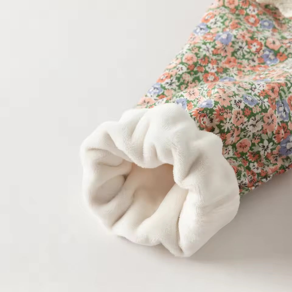 【予約】dave&bella デイブベラ ニット襟裏起毛フローラルワンピース DB4251838