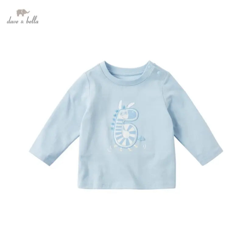 dave&bella デイブベラ ライトブルーシマウマロンT 90cm 120cm 130cm