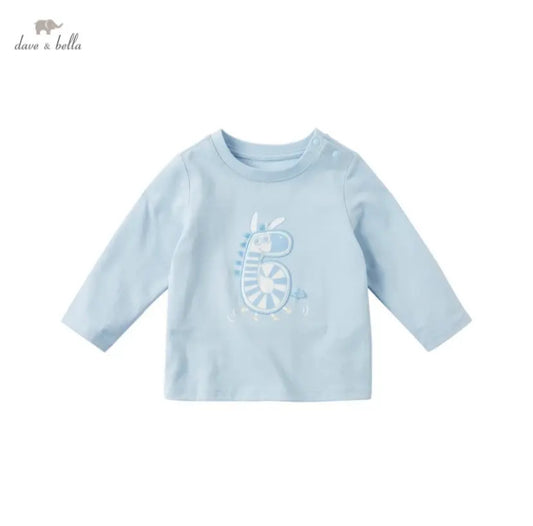 dave&bella デイブベラ ライトブルーシマウマロンT 90cm 120cm 130cm