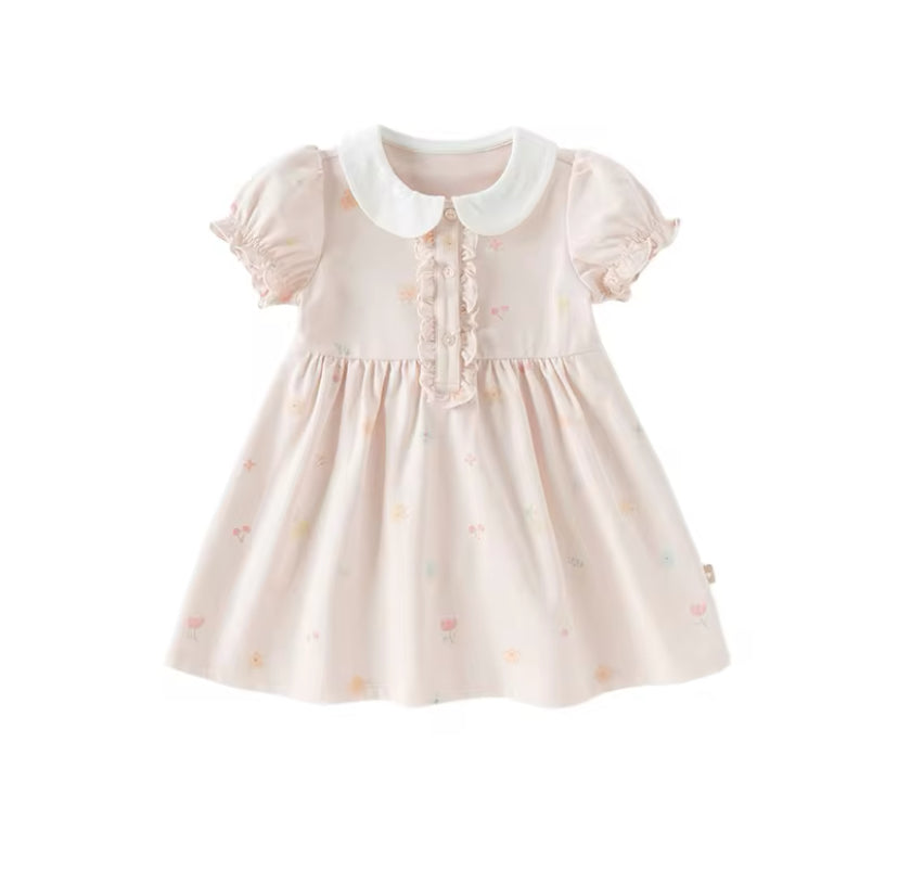 dave&bella デイブベラ フローラルライトピンクポロワンピース DB2252215