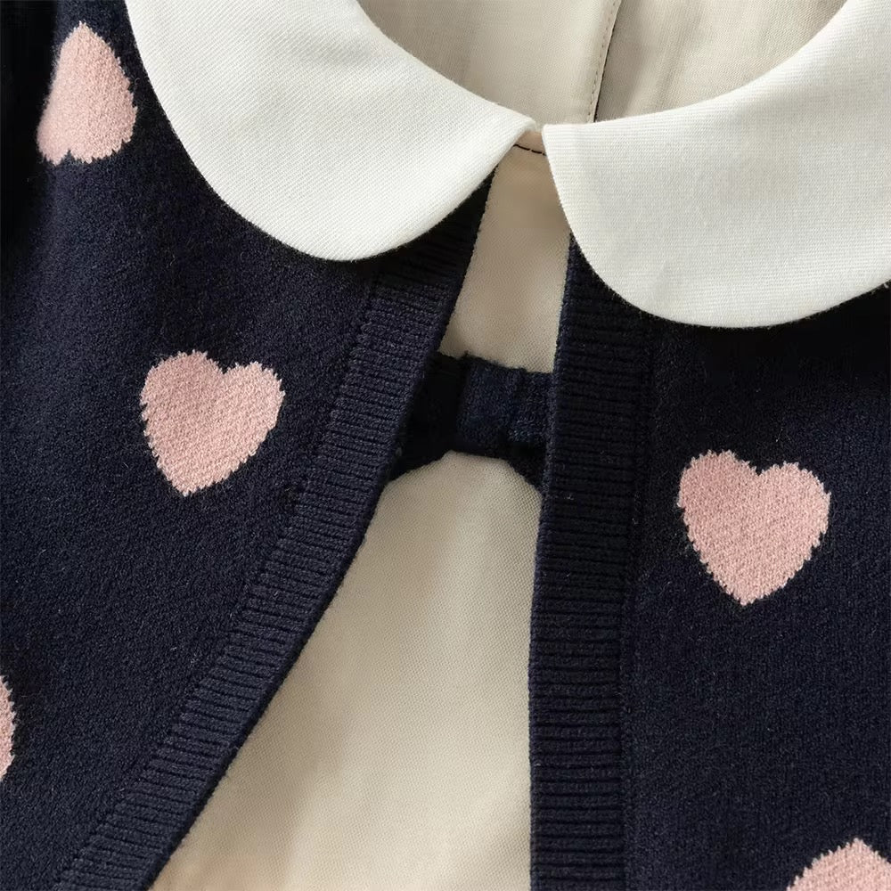 dave&bella デイブベラ ハートカーディガンドッキングチュールワンピース DB3253153