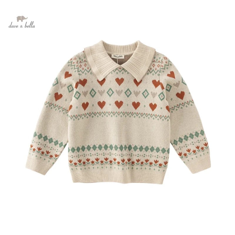 【130cm last one】dave&bella デイブベラ ハートデザインニット DK4237249
