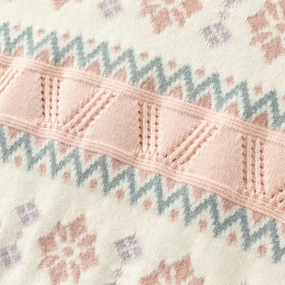 【予約】dave&bella デイブベラ ピンクウィンターデザインニット DB4253576