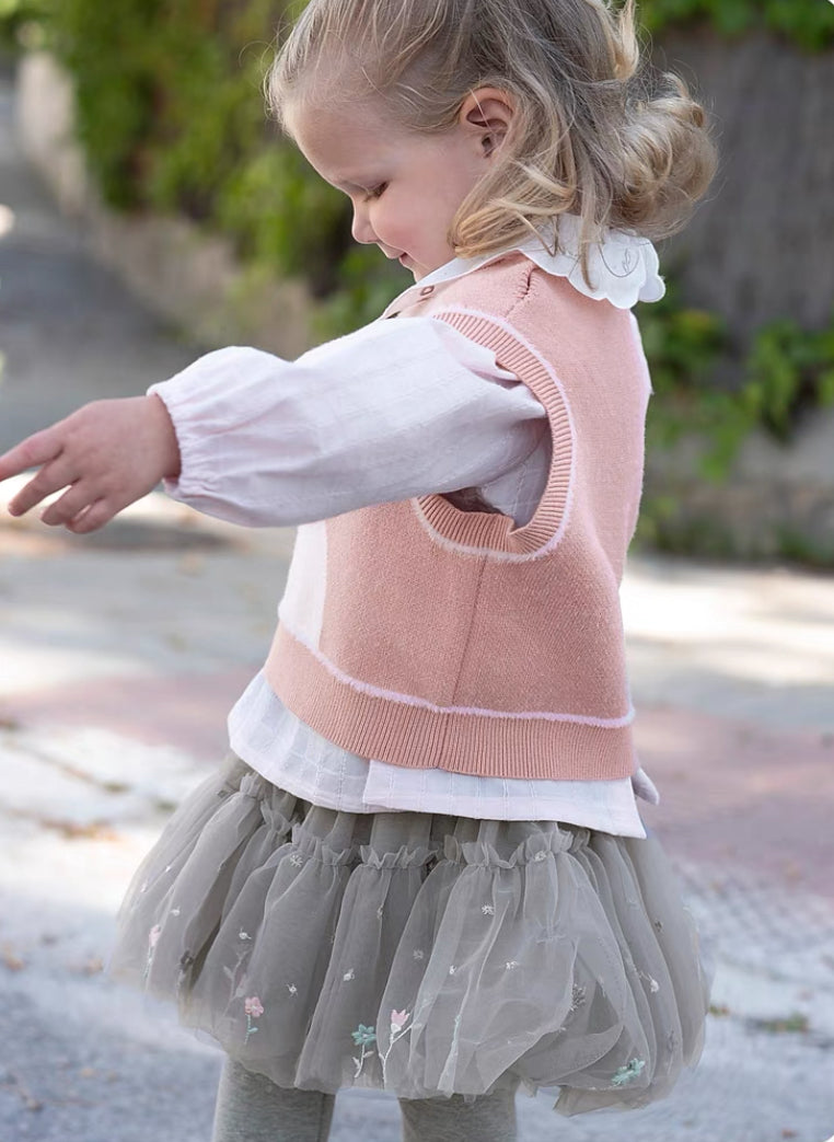 dave&bella デイブベラ フラワー刺繍チュールスカートレギンス DB3241731