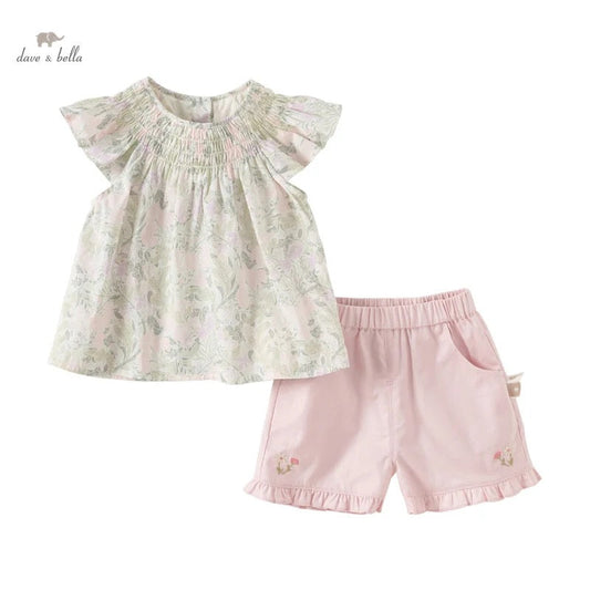 dave&bella デイブベラ ガーデンデザイントップス&フラワー刺繍パンツセット DB2241074