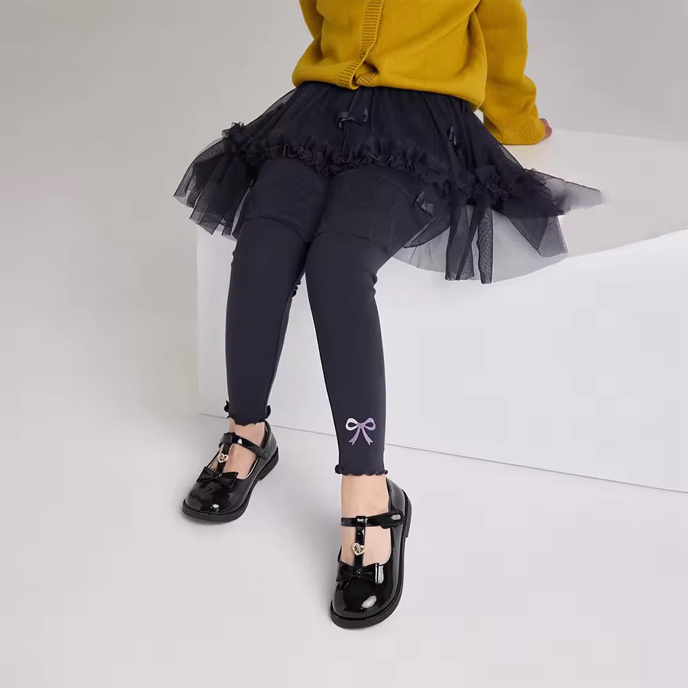 【予約】dave&bella デイブベラ ブラックリボンチュールスカートレギンス DK3253061