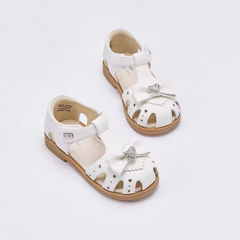 dave&bella デイブベラ ハートリボンホワイトサンダル DB2252034