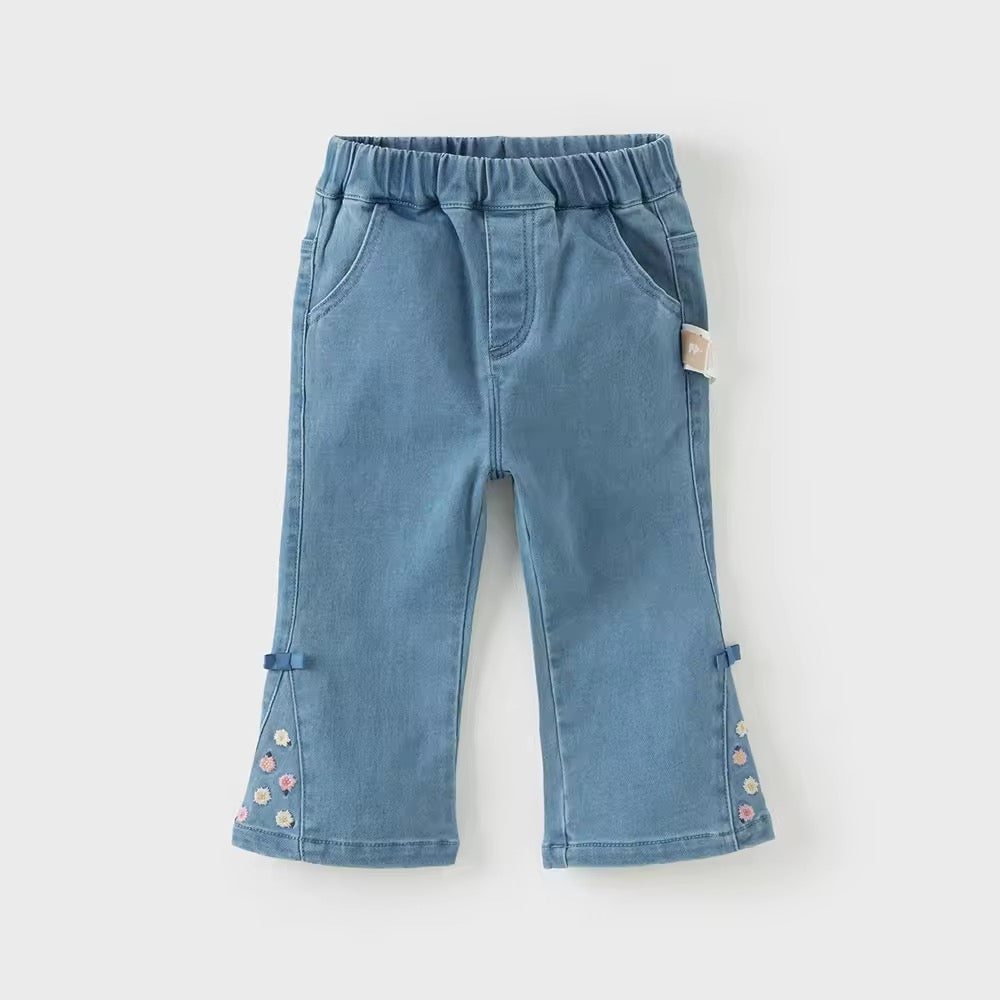 【予約】dave&bella デイブベラ フラワー刺繍フレアパンツ DB3253152