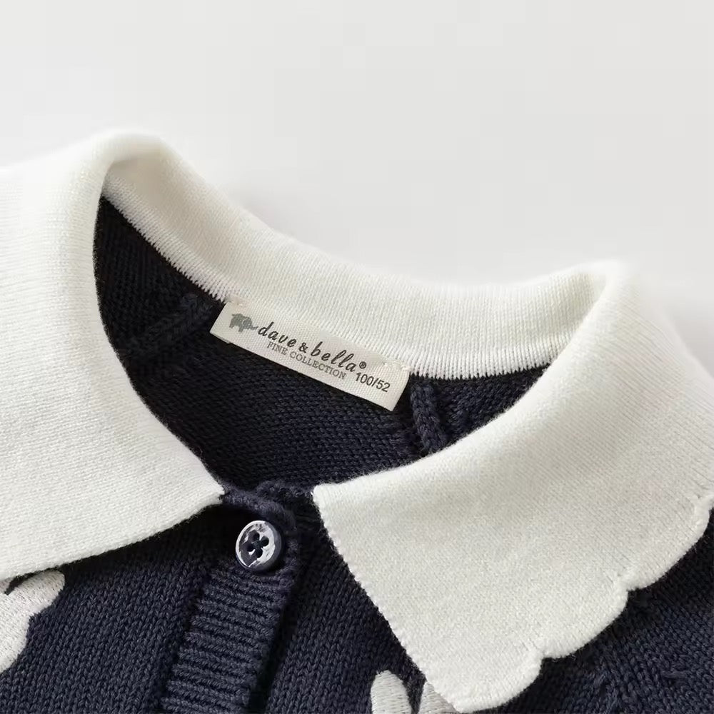 【予約】dave&bella デイブベラ うさちゃん刺繍フリルカーディガン DB3253362