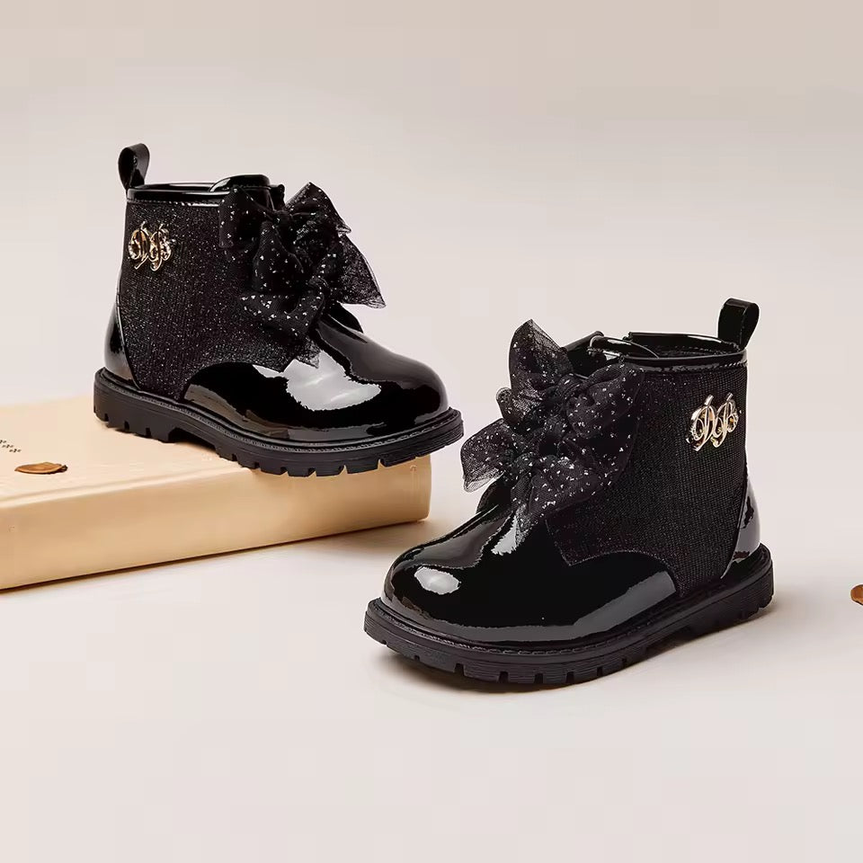 【予約】dave&bella デイブベラ ブラックリボンブーツ DB4254362