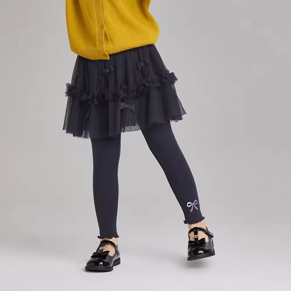 【予約】dave&bella デイブベラ ブラックリボンチュールスカートレギンス DK3253061