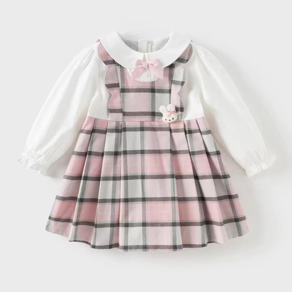 【予約】dave&bella デイブベラ ピンクチェックプリーツスカートワンピース DB3252638