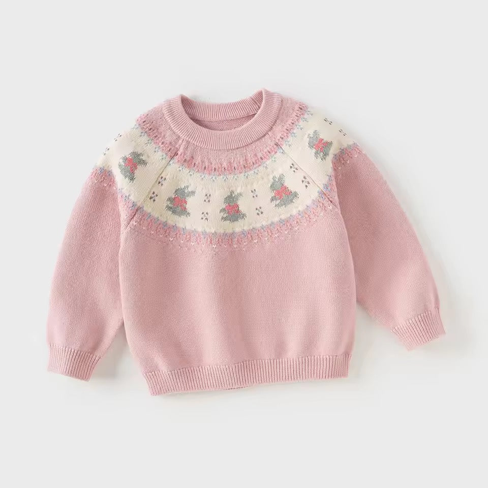 【予約】dave&bella デイブベラ うさちゃんデザインコットンウールセーター DB4244045