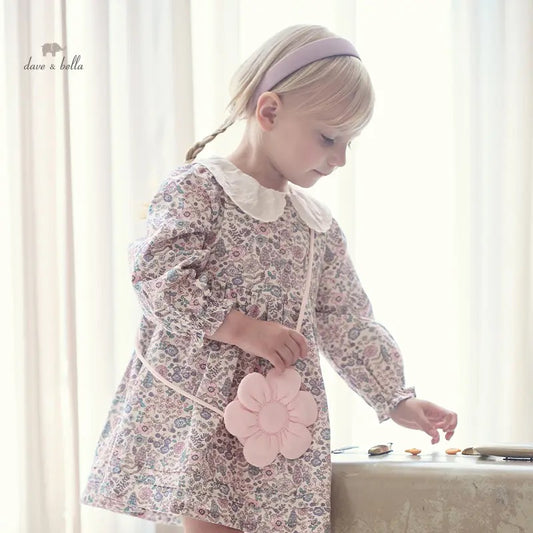 【100cm last one】dave&bella デイブベラ ポシェット付きフローラルワンピース DB3241446