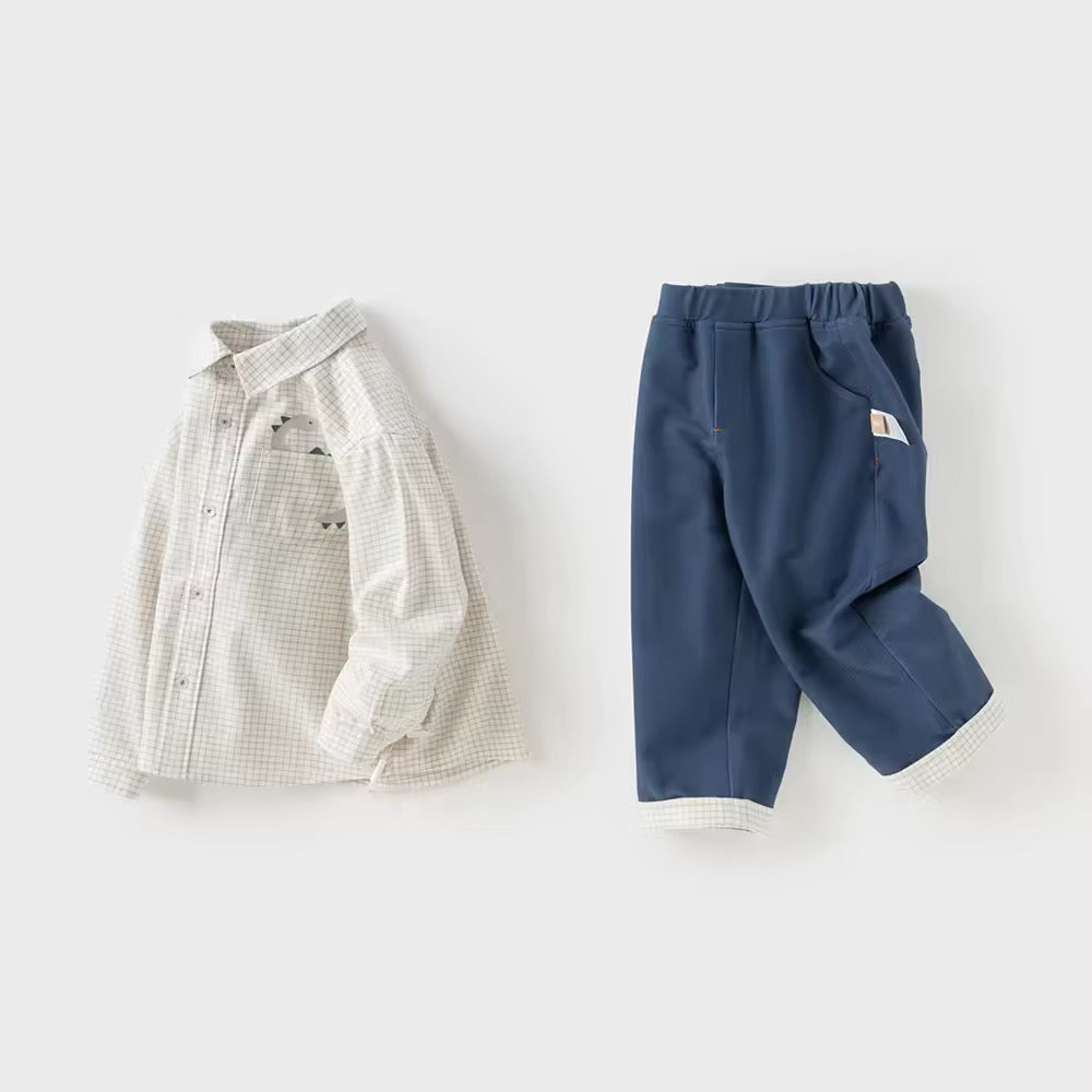 【予約】dave&bella デイブベラ ポケットダイナソーシャツ&パンツセット DB3252509